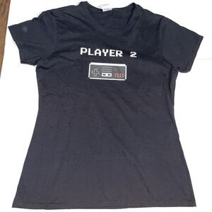 Womens NES Controller Large Old school Gamer T-Shirt PLAYER 2